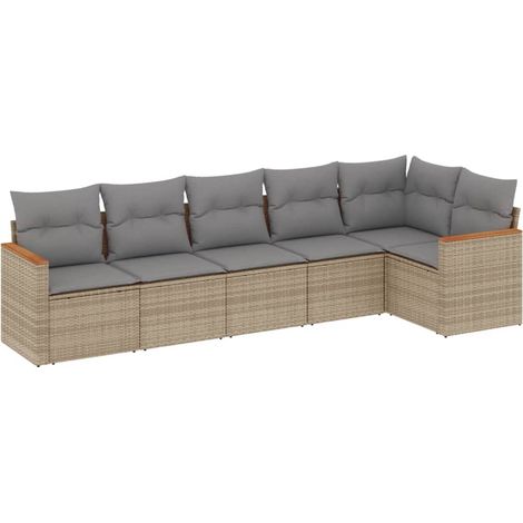 Maison Exclusive - Patio Sofa Set 6-Posti Beige and Grey (1/5)