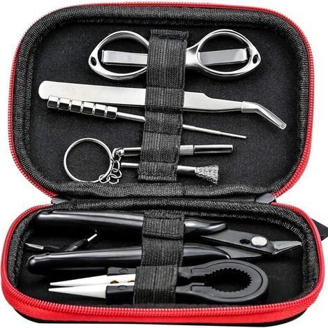 Kit d'outils 8 en 1 pour bobines en céramique, avec boîte de rangement, pinces en acier inoxydable, ciseaux, enrouleur, pince, tournevis, 15,5 x 10 x 3,2 cm (1/5)