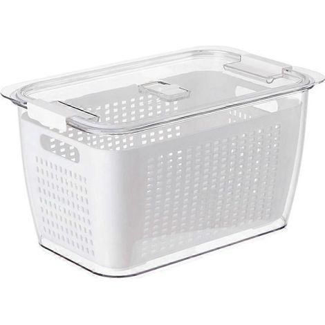 Große Aufbewahrungsbox mit zwei Ebenen (Weiß) – 19,80 x 13,30 x 11,60 cm – Weiß (1/4)