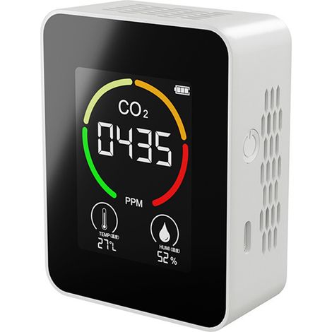 Détecteur d'air CO2, détecteur de dioxyde de carbone, moniteur de CO2 pour serre de Production agricole, Blanc (1/5)