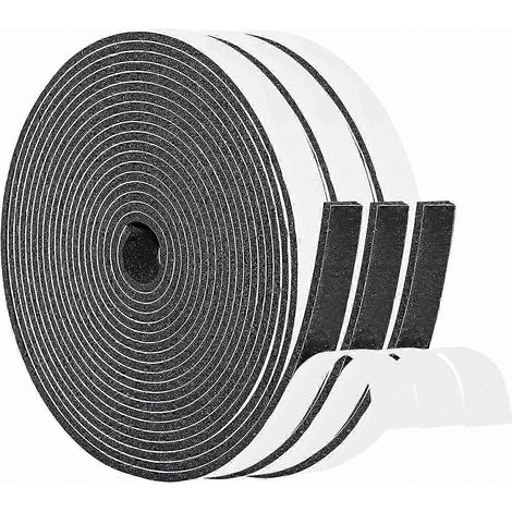 Joint d'étanchéité pour portes et fenêtres résistant aux intempéries, 3 rouleaux de 15 mm x 5 mm x 15 m, noir et blanc, 5 m chacun pour une meilleure isolation thermique. (1/5)