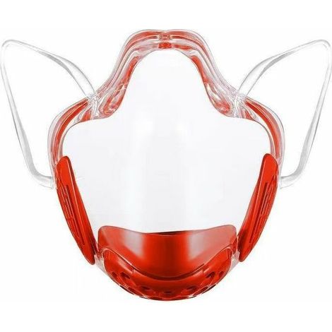 Masken, Schutzmasken, transparente Maske, Staubmaske, transparente sichtbare Gesichtsbehandlung – rot