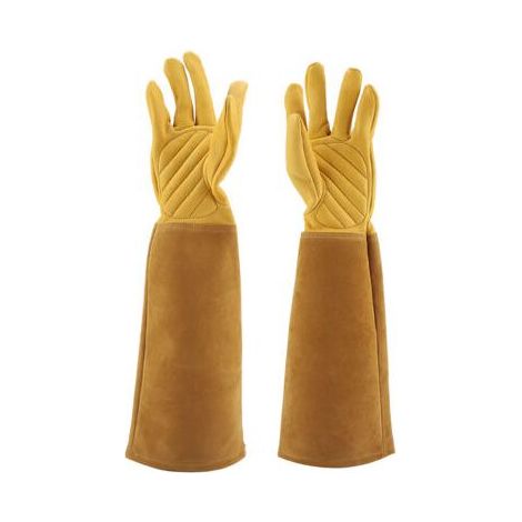 Qcwwy Gants D'élagage de Roses, Cuir de Mouton, Résistants à L'usure, Anti-crevaison, Longs Gants de Travail pour Jardinier, Coupe D'arbustes, Gants de Protection pour la sécurité du (M) (1/5)
