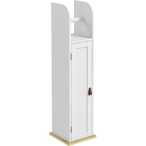 Furniture of bathroom bracket paper toilet with cabinet and shelves adjustable 20 x 20 x 80 cm white (1/5)