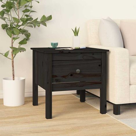 Table d'appoint-Table basse-Table Salon Noir 50x50x49 cm Bois massif de pin 417277 (1/5)