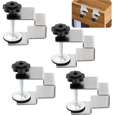 Set di 4 clip di fissaggio per frontali di cassetti, clip universali per mobili, clip ausiliarie per mobili ad arco (1/4)