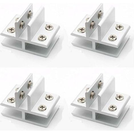 Soportes y abrazaderas para estantes. Juego de 4 abrazaderas de vidrio en forma de T para paneles laterales de 3 pulgadas, duchas, mesas, paneles de sujeción de 10-12 mm. (1/5)