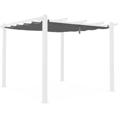 Replacement 3x3m pergola canopy roof Grey 377x250x377 cm - Condate (1/3)