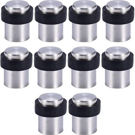 10 topes de puerta de acero inoxidable de 4,5 cm para suelo, bloqueadores de puertas (1/5)