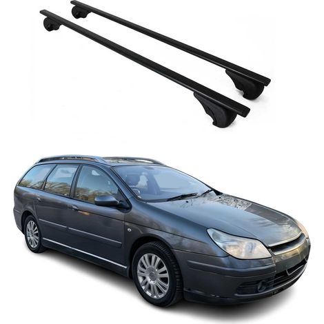 OMAC Barres de toit pour Citroën C5 Liftback 2001-2008 – TÜV / DIN 75302:2019 – Antivol inclus – Charge max 75 kg – 2 barres Noir (1/4)