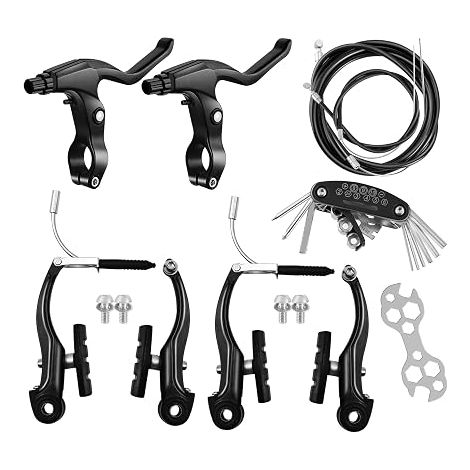 Kit de frein de vélo, kit de frein pour vélo, VTT, frein universel avant et arrière, kit de leviers de câble d'étrier de frein, clé à vis multi-outils (1/5)