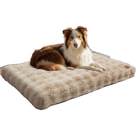 Cama para perros, material ultrasuave, funda extraíble, color caqui, 2XL (1/2)