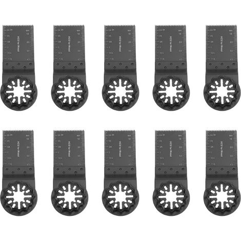10PCS Lames de Scie Oscillantes, Coffret des Accessoires d'Outil Multifonction Oscillant, Lame de Scie Universelle pour Dremel, Bosch, Makita, Fein (1/5)
