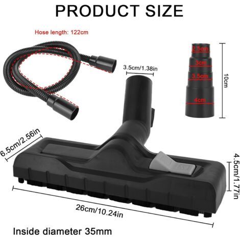 Spazzola Aspirapolvere 35 mm per Pulizia Bagnata e Secca, Adattatore Incluso, Accessori Aspirapolvere Universali-AUTRES (1/4)