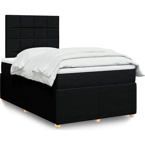Boxspringbett mit Matratze Schwarz 120x200 cm Stoff