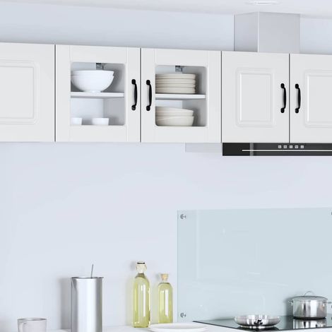 Armoire de cuisine avec étagère 2 pcs-Lot de 2 Meuble de cuisine-Armoire de rangement Blanc 40 x 31 x 40 cm 373439 (1/5)