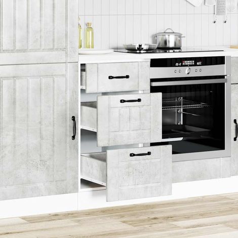 Kitchen Base Cabinet Lucca Concrete Grey Engineered Wood vidaXL