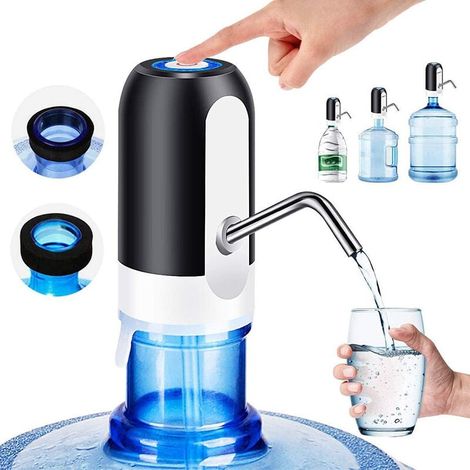 Distributeur d'eau,Pompe à Bouteille d'eau Rechargeable par USB 5 gallons Pompe distributrice de cruche de Bouteille d'eau, pour la Maison, Le Bureau, Le Camping, Les Voyages. (1/5)