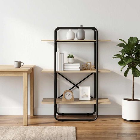 vidaXL Étagère 3 niveaux 80 x 35 x 105 cm PB Chêne Sonoma (1/5)