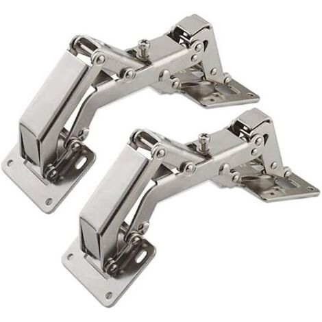 Charnière pour meuble,Lot de 2 Charnières de porte pour armoires de cuisine de 170 degrés + 16 vis - Charnières de porte grand angle - Pas de fente requise (1/5)