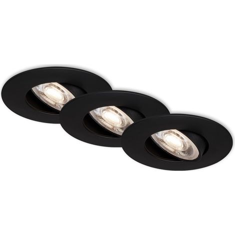 LED Einbauleuchten Schwenkbar 3er Set 5 W matt-schwarz Kunststoff Briloner
