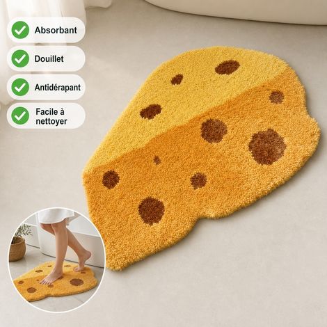 Tapis de Bain Demi-cercle 40 x 60 cm Polyester - Tapis Salle de Bain Motif Fruit (1/5)