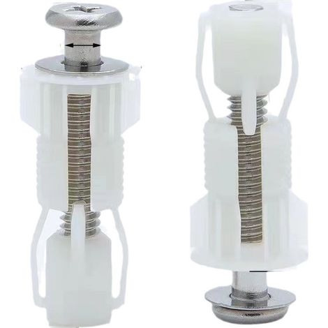 Jeu de 2 fixations d'abattant WC - Accessoire indispensable pour assembler le siège des toilettes (1/3)