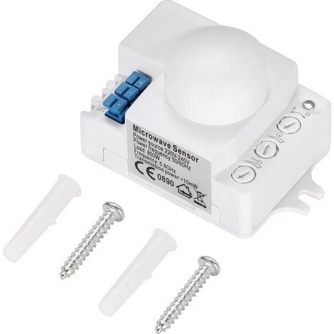 1 pièce capteur à Micro-Ondes à 360 degrés, commutateur de détecteur de Micro-Ondes Haute sensibilité AC 220V-240V, détecteur de Mouvement corporel à capteur à Micro-Ondes (1/5)