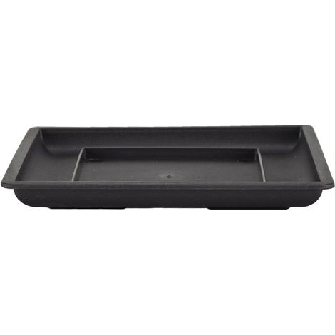 Sottovaso Cinese quadrato in plastica nera per bonsai e cactus 9x9x0,5 cm - PL13S