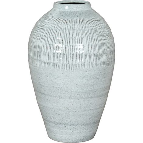 Kemi Medium Olpe Vase - Ceramic - L21 x W21 x H30 cm - White