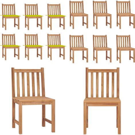 Chaises de jardin 6 pcs avec coussins Bois de teck massif - chaise de jardin -  chaises de jardin - Home & Living (1/5)