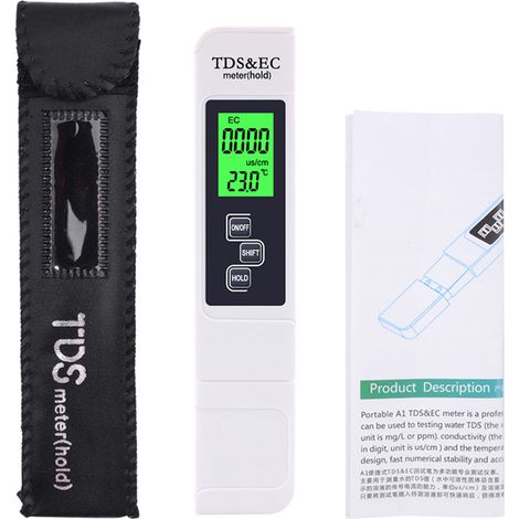 GARRYFIZH Testeur qualité eau 3-en-1 portable - mesure TDS/EC précise, pour maison/jardin/aquarium, projet durable (1/5)