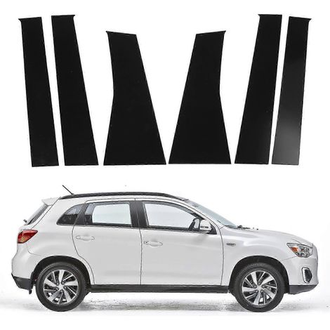 Cache de montant de vitre en plastique PC noir brillant, autocollant de remplacement pour montant B de vitre Mitsubishi ASX 2011 à 2020 (1/4)