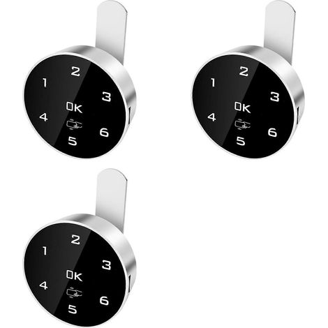 Cadenas électronique à combinaison 3X pour casier, cadenas électronique intelligent pour casier, deux méthodes de déverrouillage (B) (1/5)