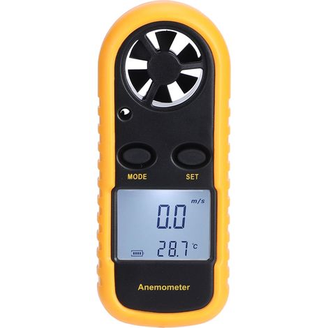 Mini anémomètre électronique portable numérique LCD, testeur de vitesse du vent et de température (1/5)