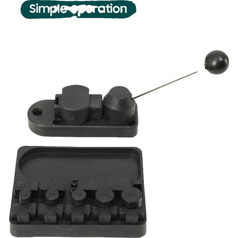 Herramienta para doblar anillos, plástico ABS, 14,5 x 12,5 x 2 cm, dobla de 12 mm a 22 mm, a 45 y 90 grados, compatible con metal y alambre. (1/5)