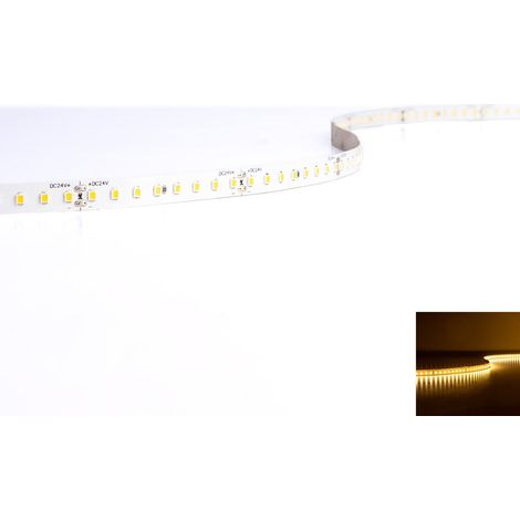 Strip 24V LED Streifen 5M 12W/m 128LED/m 10mm IP20 - Lichtfarbe: Super Warmweiß 2700K