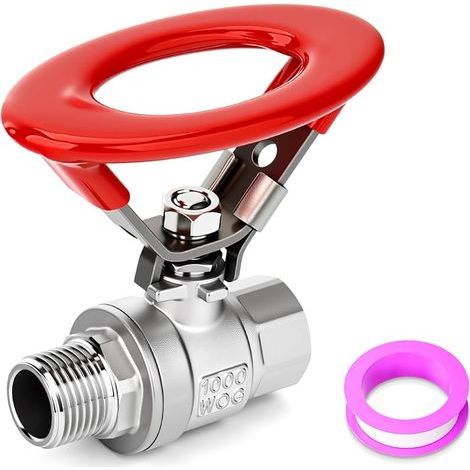 Vanne à bille 1/4" BSP femelle x 1/4" BSP mâle, vanne à bille à passage intégral en acier inoxydable 304 avec poignée ronde et interrupteur d'arrêt, 1000 WOG pour l'eau, l'huile et le gaz (1/5)