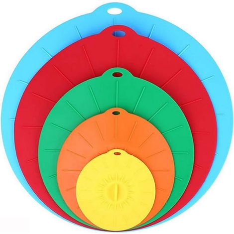 Couvercle en Silicone, Réutilisables Couvercles en 5 Tailles Différentes (1/5)