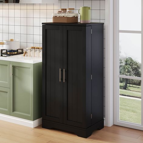Mobile cucina 120x60x40 cm in MDF nero con vano contenitore FloraGrace (1/5)