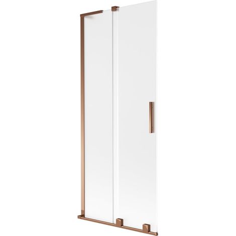 Mexen Velar L mampara de ducha de 2 hojas corredizas 85 x 150 cm, escarcha, oro rosa - 896-085-003-31-60 (1/5)