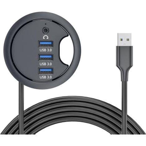 Hub USB 3.0 Carte son 3 ports USB 60 mm Oeillet Répartiteur Station d'accueil Casque Micro Interface Audio pour PC de Bureau (1/5)
