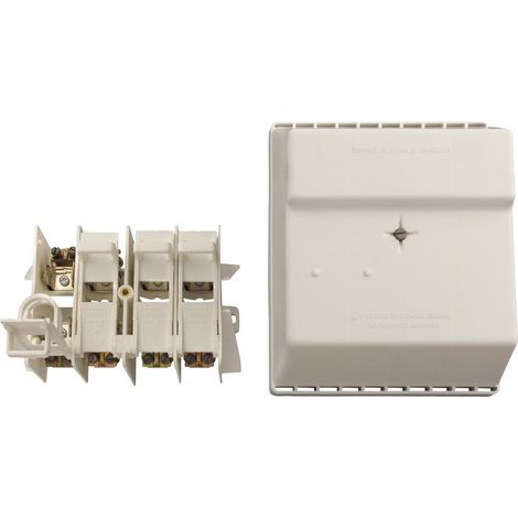 Michaud – Coffret C/C tétrapolaire à cartouches 22x58 – Triphasé – 211 mm de hauteur – 180 mm de largeur – 96 mm de profondeur – Fusibles cylindriques AD