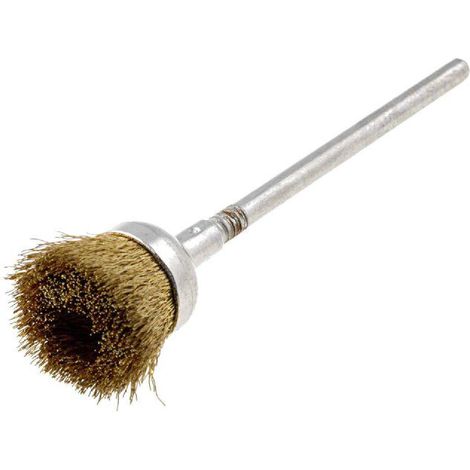 Brosse en laiton sur tige - diametre du mandrin 2.34mm - Style Epais