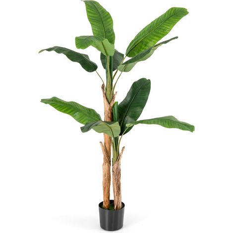 Planta artificial de 165 cm con 10 hojas grandes en maceta robusta y estable decoración de interior moderna en verde PEVA 200018742