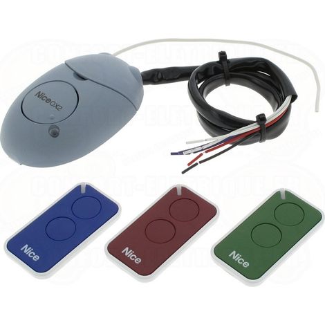 NICE INTIKIT Kit 3 Pezzi Telecomando INTI 2 Canali Ricevente Radio OX2 433 Mhz (1/2)