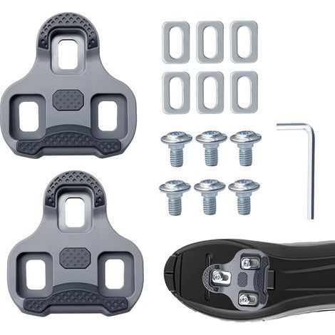 Pédales Vélo Route Compatibles pour Look Keo, Cales Chaussures Vélo, Angle Réglable 4.5°, pour Cyclistes de Route et Course(Gris) (1/5)