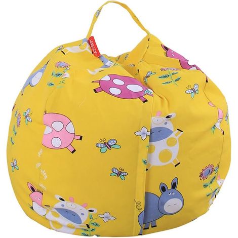 ParaCity extra-large canvas pouf cover - 97 cm - Charming design - For storing children's soft toys and other toys (1/5)