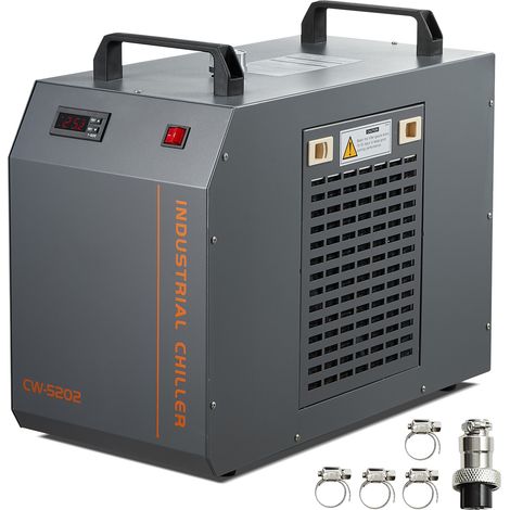 Mophorn CW-5202 Industrieller Wasserkühler, eingebauter Kompressor, 7-l-Tank, 18 l/min Durchflussrate, Kühlung für CO2-Lasergravurmaschinen