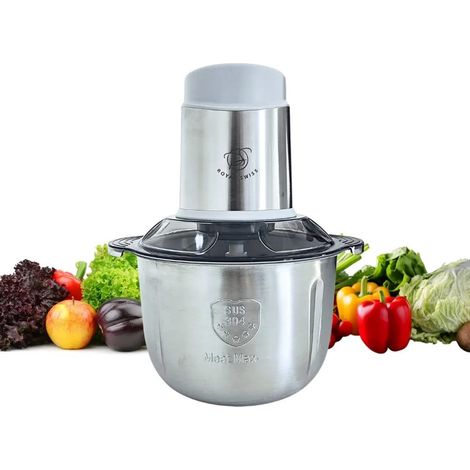 TrAdE Shop Traesio - Tritatutto Elettrico Da 5 Lt Robot Da Cucina Tritacarne A 6 Lame 500w Ciotola In Acciaio - (1/5)